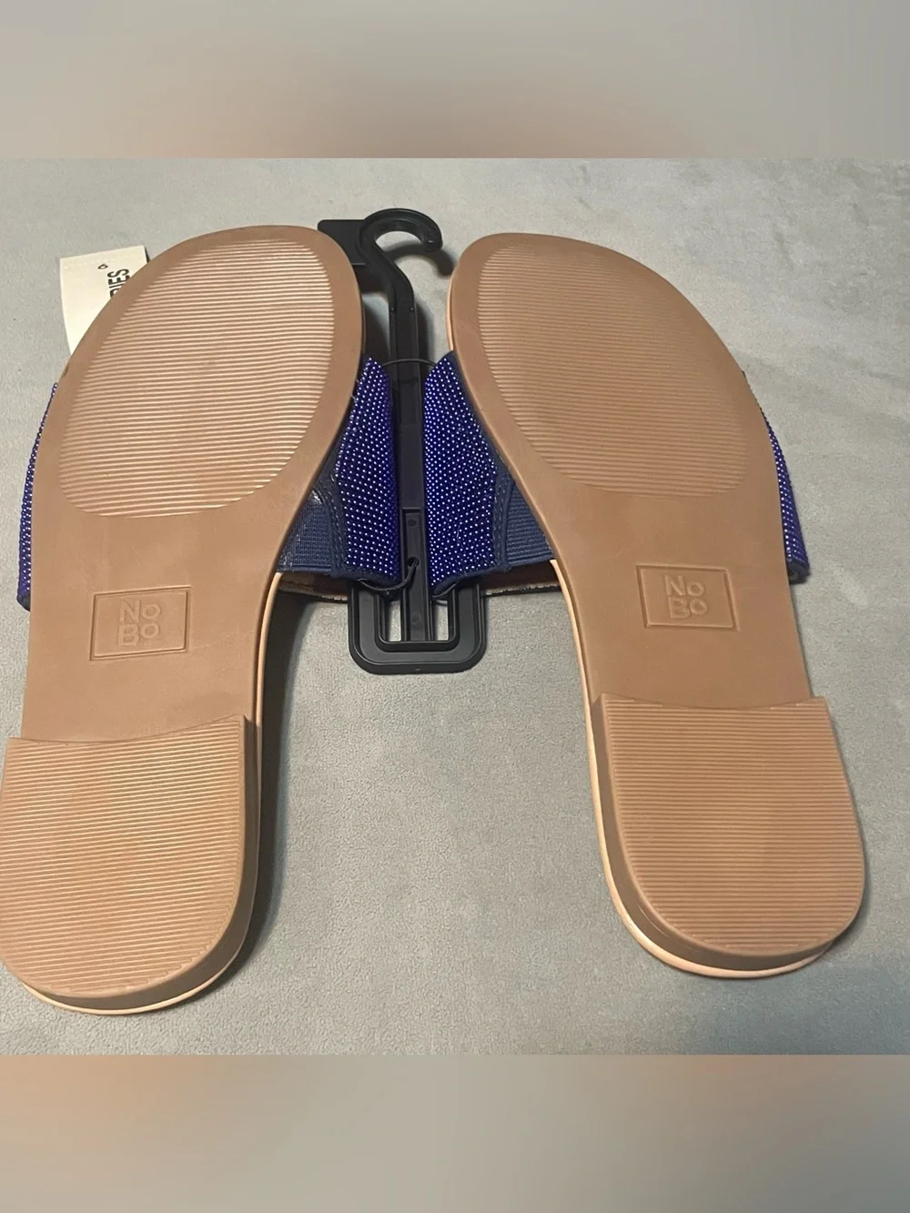 NWT No Boundaries Beaded Fish Slide Sandals Blue Women’s Size 9
